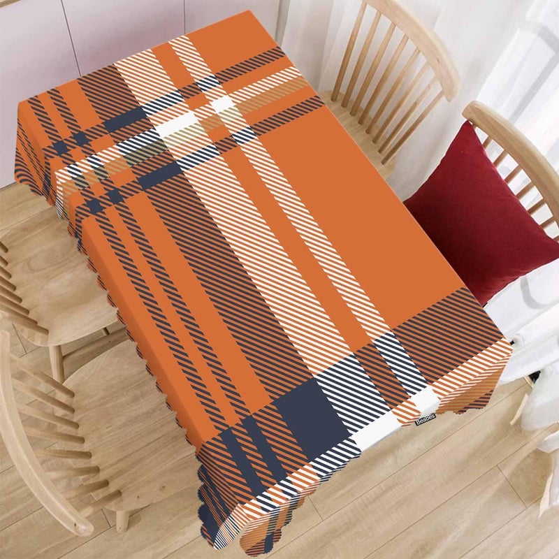 Beabes Tartan Plaid Table Cloths Retro Orange Plaid Decorative Tablecloth for Rectangle Tables 52X70 Heavy Duty Table Covers for Dinner Kitchen Patio Banquet 46 Seats - Image 2