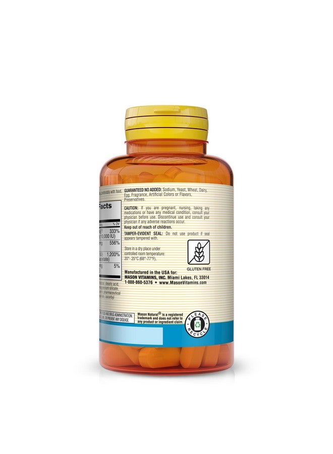 MASON NATURAL Vitamin E, C & A (Beta Carotene) - High Potency Antioxidant Formula to Fight Free Radicals and Support Overall Health*, 60 Tablets - Image 3