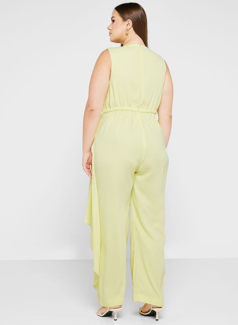 River Island Plus Ruffle Detail Wide Leg Jumpsuit  - Image 2