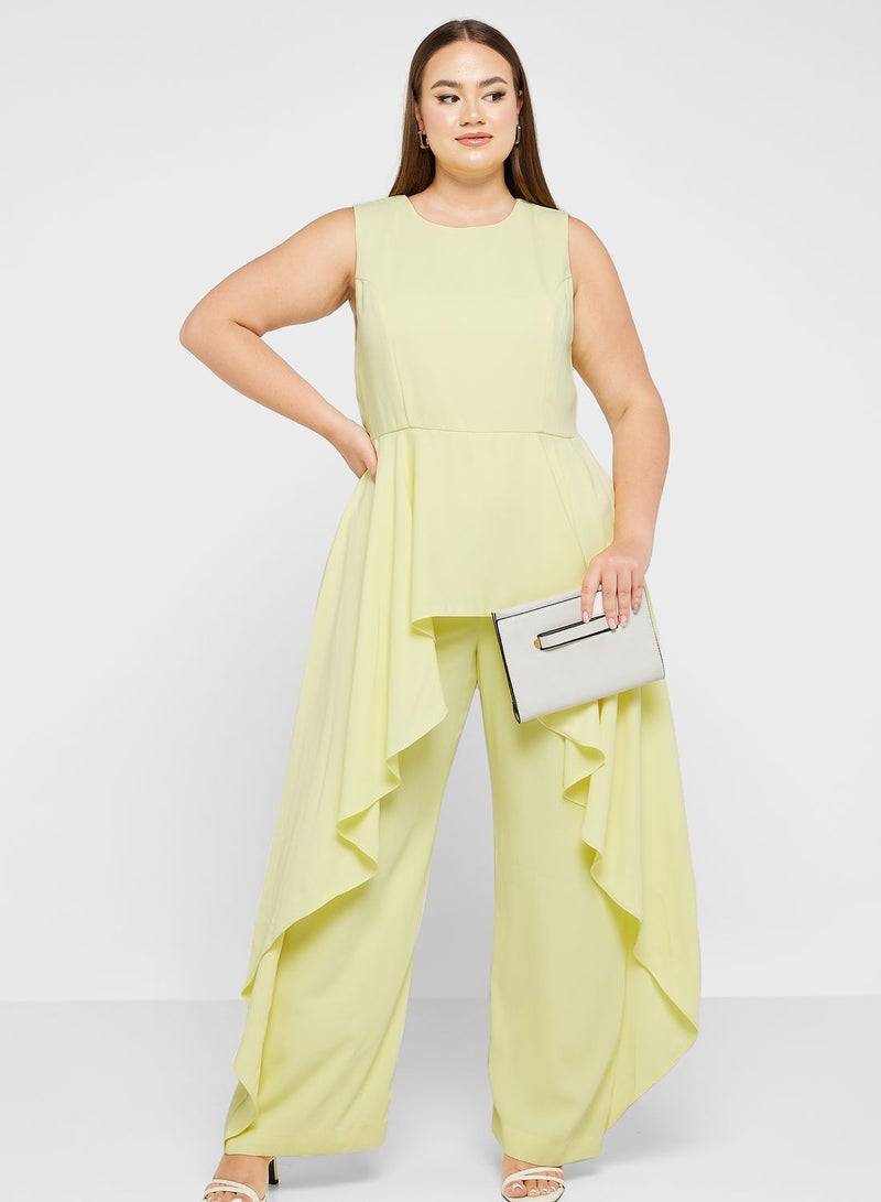 River Island Plus Ruffle Detail Wide Leg Jumpsuit  - Image 1