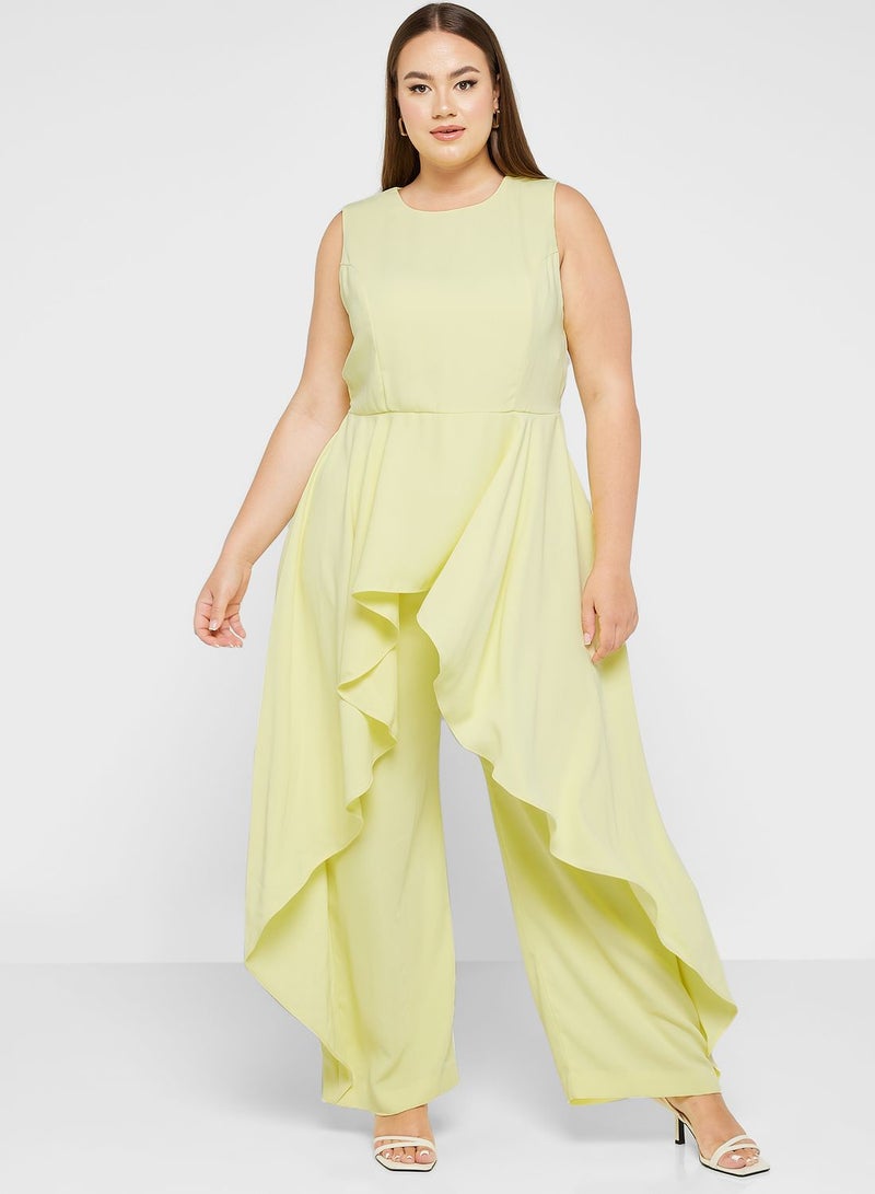 River Island Plus Ruffle Detail Wide Leg Jumpsuit  - Image 4