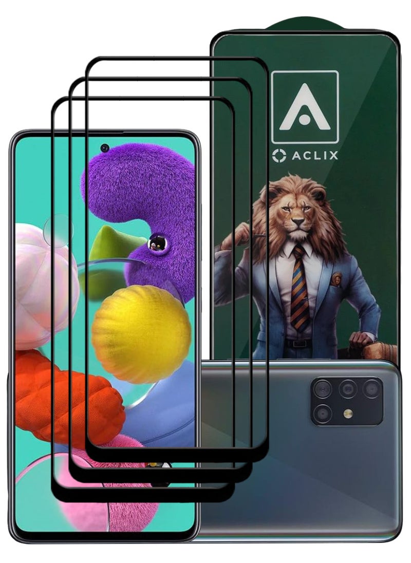 ACLIX 3 Pieces Antistatic ESD Dustproof Premium Quality High Definition Tempered Glass Screen Protector Designed For Samsung Galaxy A51 - Image 1