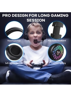 onikuma X7 Pro Wired Gaming Headset RGB Light Noise Canceling Headphone With Microphone For PS4 PC Xbox One  - Image 5