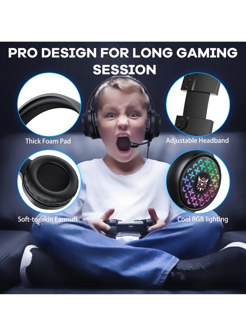 onikuma X7 Pro Wired Gaming Headset RGB Light Noise Canceling Headphone With Microphone For PS4 PC Xbox One  - Image 5