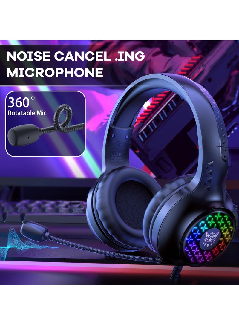 onikuma X7 Pro Wired Gaming Headset RGB Light Noise Canceling Headphone With Microphone For PS4 PC Xbox One  - Image 2
