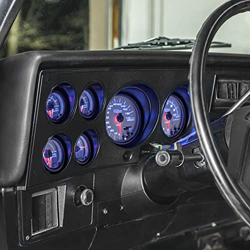 GlowShift 6-Gauge Cluster Package Compatible with Chevy C10 1973-1987 - White 7 Color Speedometer, Tach, Oil Pressure, Water Coolant Temp, Fuel Level & Volt Gauges - Direct Fit Dashboard Panel Pod - Image 2