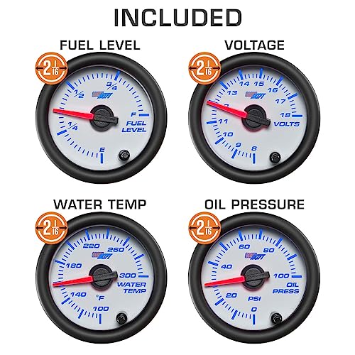 GlowShift 6-Gauge Cluster Package Compatible with Chevy C10 1973-1987 - White 7 Color Speedometer, Tach, Oil Pressure, Water Coolant Temp, Fuel Level & Volt Gauges - Direct Fit Dashboard Panel Pod - Image 4