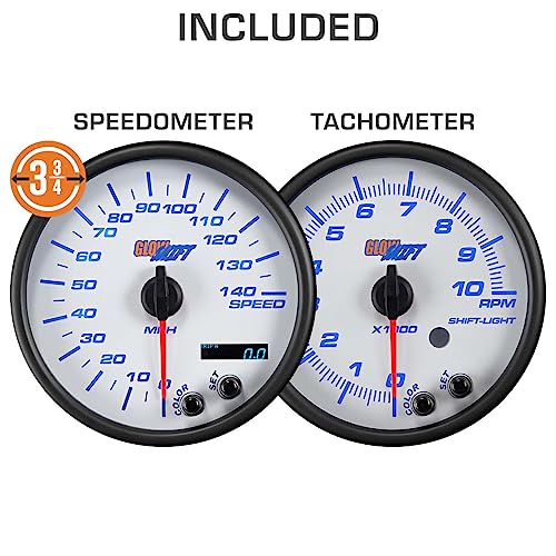 GlowShift 6-Gauge Cluster Package Compatible with Chevy C10 1973-1987 - White 7 Color Speedometer, Tach, Oil Pressure, Water Coolant Temp, Fuel Level & Volt Gauges - Direct Fit Dashboard Panel Pod - Image 3