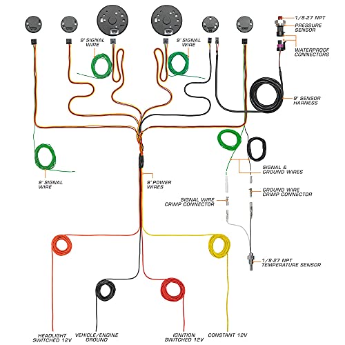 GlowShift 6-Gauge Cluster Package Compatible with Chevy C10 1973-1987 - White 7 Color Speedometer, Tach, Oil Pressure, Water Coolant Temp, Fuel Level & Volt Gauges - Direct Fit Dashboard Panel Pod - Image 5