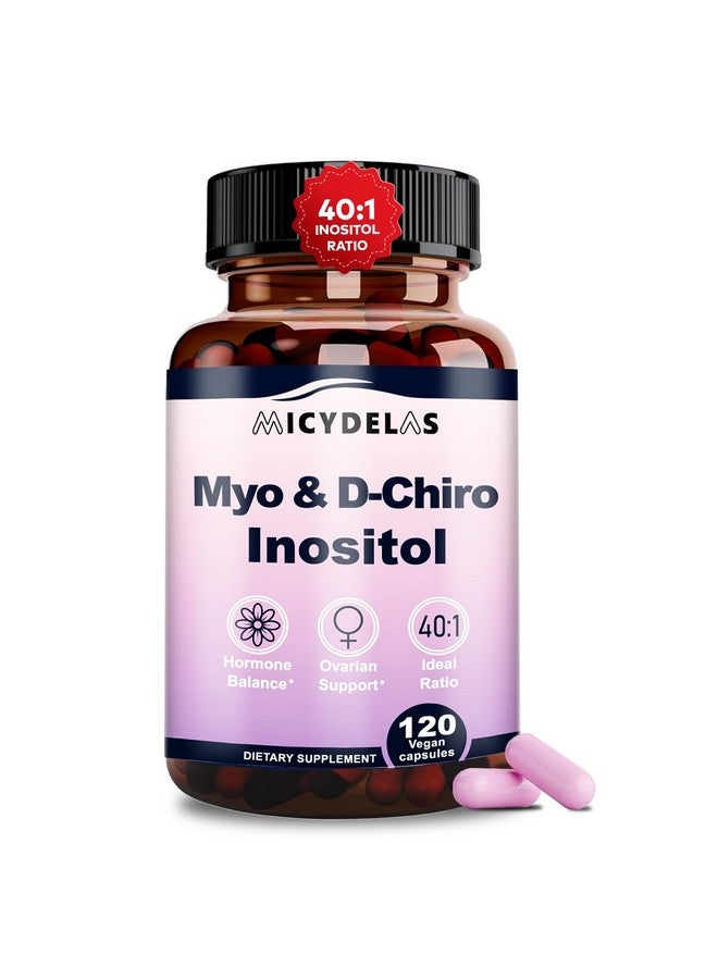 Generic MICYDELAS Myo-Inositol & D-Chiro Inositol Supplement for Women Hormone Balance & Female Health Support, Ideal 40:1 Ratio Per Serving, Vegan, Non-GMO, 120 Capsules  - Image 1