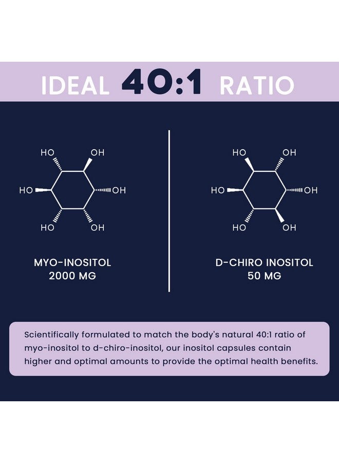 Generic MICYDELAS Myo-Inositol & D-Chiro Inositol Supplement for Women Hormone Balance & Female Health Support, Ideal 40:1 Ratio Per Serving, Vegan, Non-GMO, 120 Capsules  - Image 5
