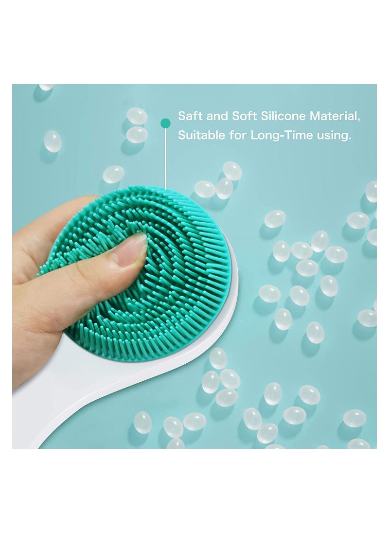 Y&D Baby Hair Brush and Comb Set - Silicone with Mirror 3 in 1 Super Soft for Newborn Toddler Infant Grooming Kit (Green)  - Image 4