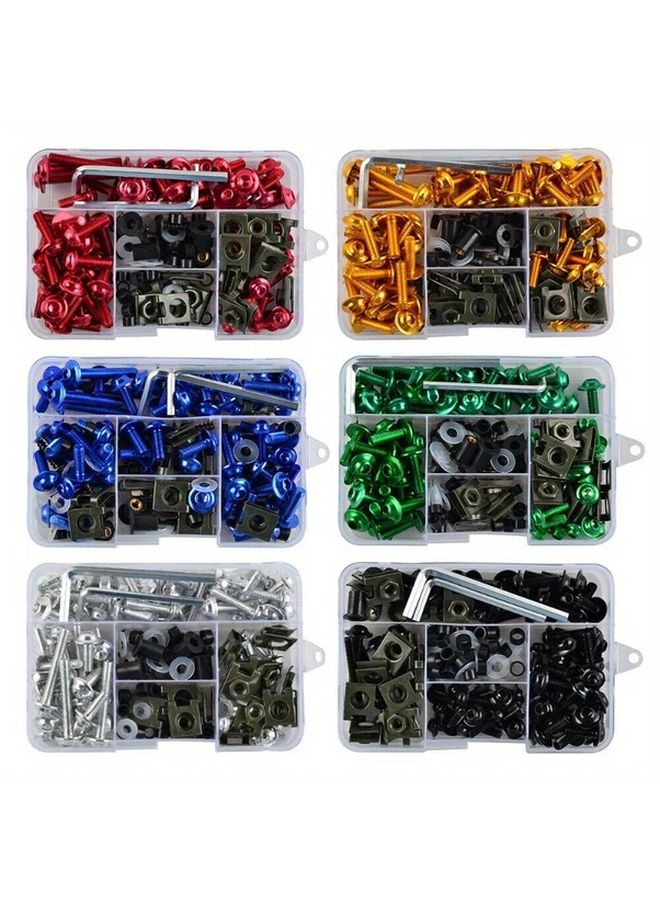 Golden 177pcs Aluminum Windscreen Screws Set Motorcycle Fairing Bolt Kit Colorful Fasteners - Image 2