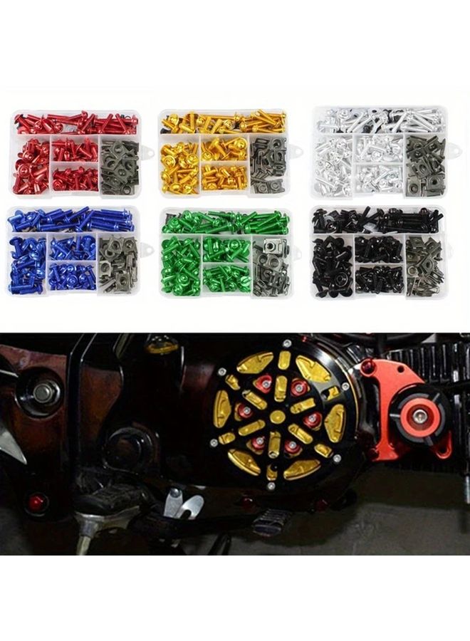 Golden 177pcs Aluminum Windscreen Screws Set Motorcycle Fairing Bolt Kit Colorful Fasteners - Image 1
