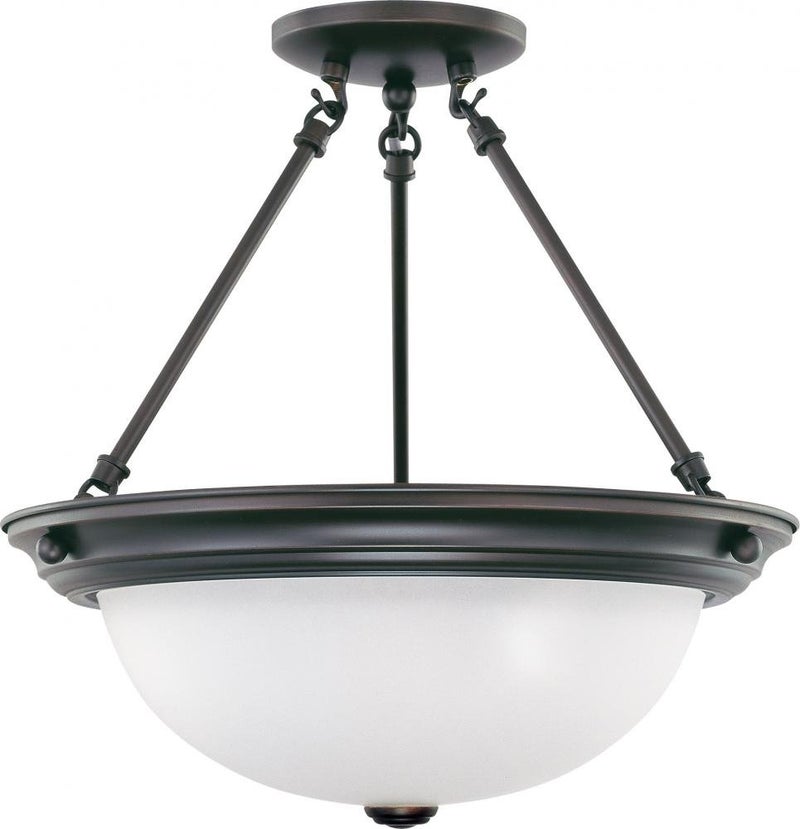Nuvo Lighting 60/3151 Three Light Semi-Flush Mount, Mahogany Bronze/Frosted Glass, 15 in. - Image 5