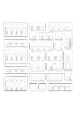 Set of 25 clear plastic drawer organizers, multi-size, organize drawers in bathroom, makeup, jewelry, kitchen and office. - pzsku/Z22E3792872693B3ACF18Z/45/1753795764/5db79dbd-b4be-4260-89e7-01e7d879cea9