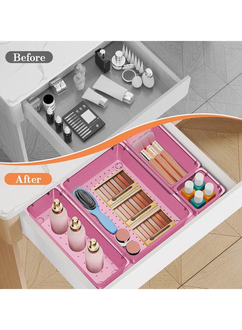 Set of 25 clear plastic drawer organizers, multi-size, organize drawers in bathroom, makeup, jewelry, kitchen and office (imported) - Image 4