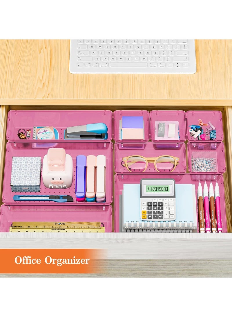 Set of 25 clear plastic drawer organizers, multi-size, organize drawers in bathroom, makeup, jewelry, kitchen and office (imported) - Image 5