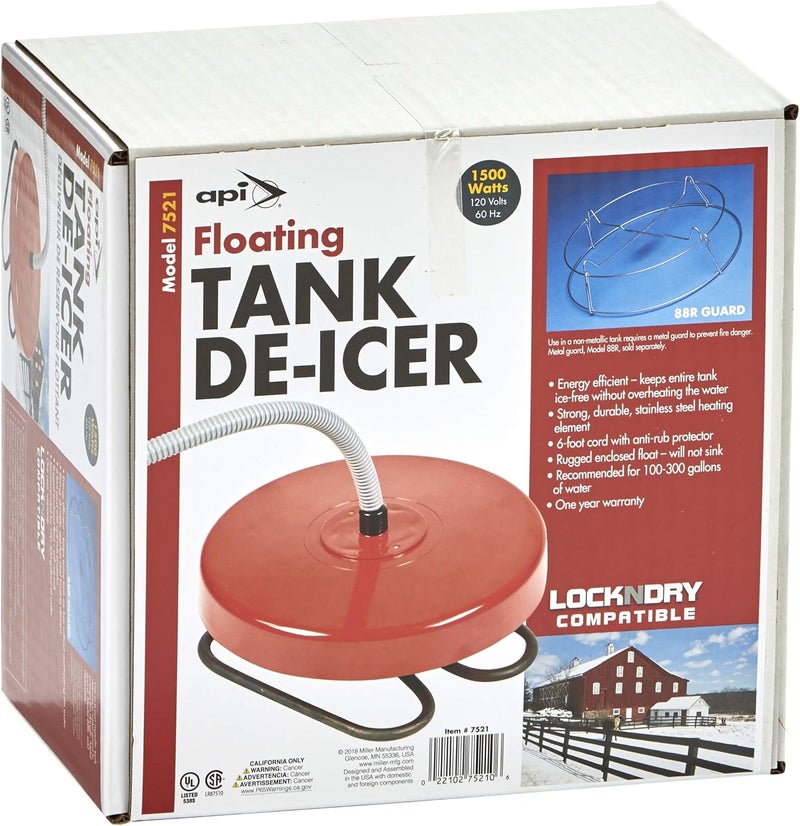 API ® Stock Tank De-Icer | Floating Pond Deicer for Livestock and Cattle Tanks (1500 Watt, 1, Count) - Image 2