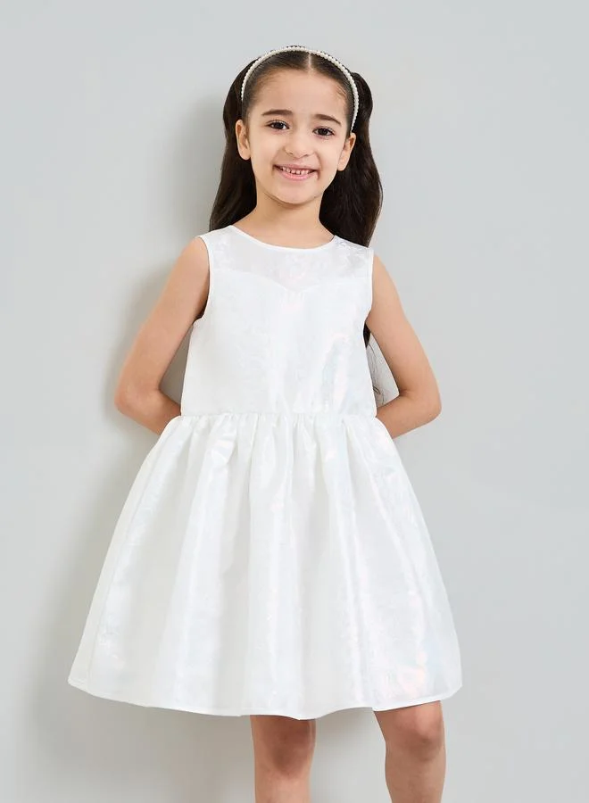 Take Two Girls White Sleeveless A-Line Dress