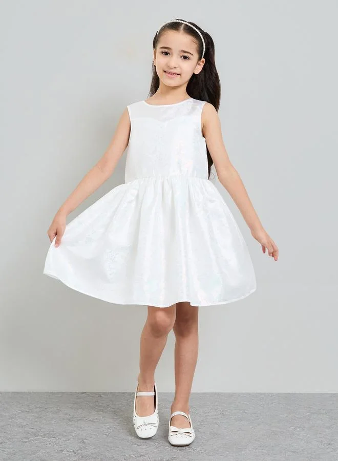 Take Two Girls White Sleeveless A-Line Dress