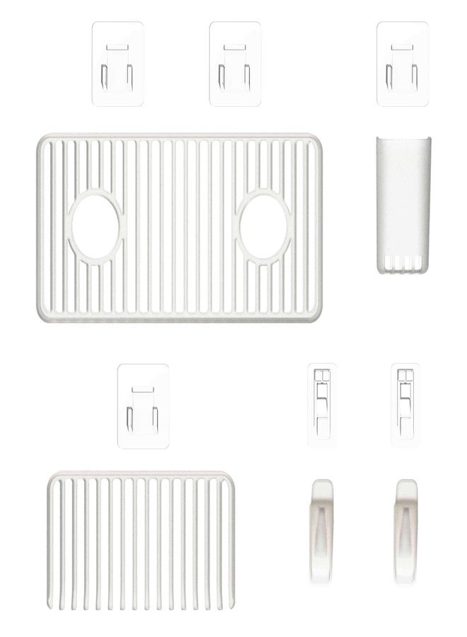 Three by Three Seattle Aquafolio 5-Piece Shower Organizer Set: Elevate Your Shower Experience with Sleek Storage Solutions, White - Image 2