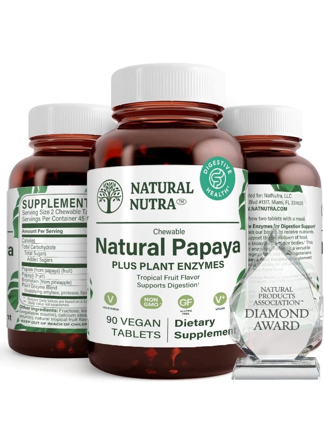 Natural Nutra - Natural Nutra Papaya Chewable Enzymes for Digestion and Body Cleanse - Image 1