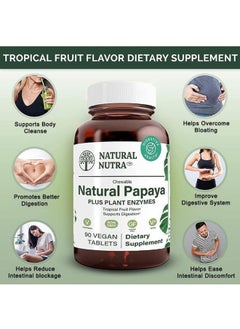 Natural Nutra Natural Nutra Papaya Chewable Enzymes for Digestion and Body Cleanse  - Image 3