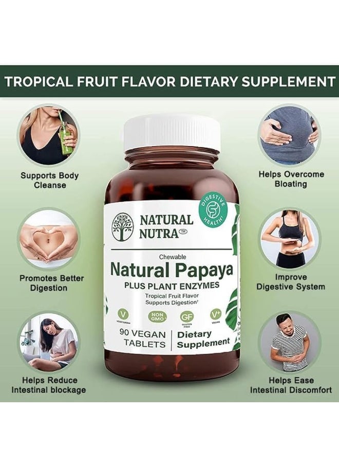 Natural Nutra - Natural Nutra Papaya Chewable Enzymes for Digestion and Body Cleanse - Image 1