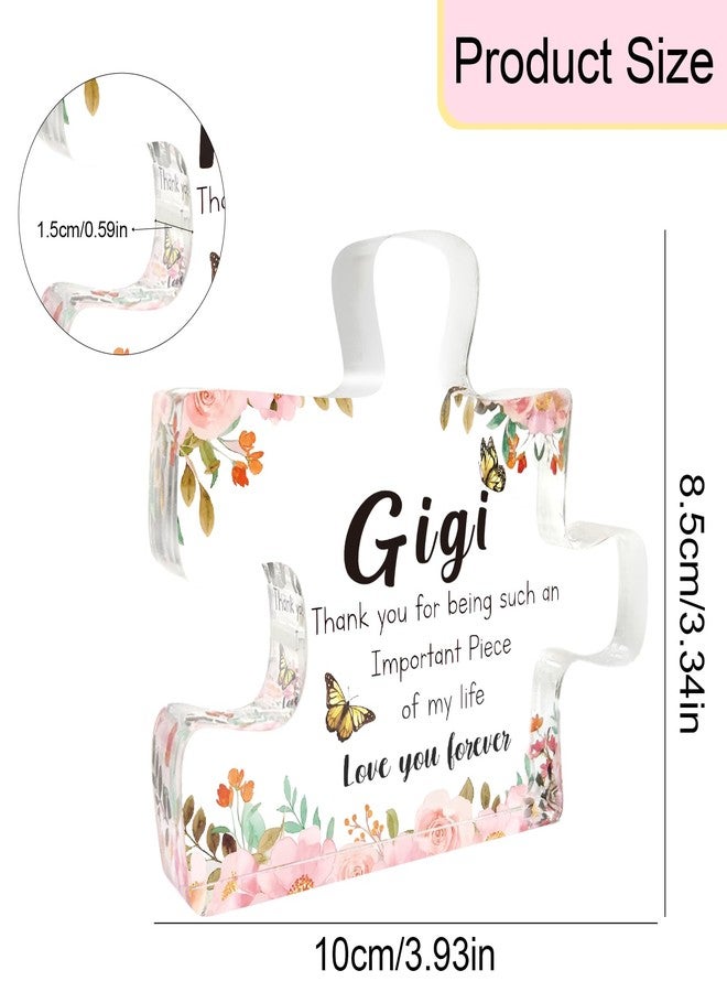 Lamyba Gigi Gifts, Gigi Gifts for Grandma for Christmas/Thanksgiving Day/Mothers Day, Perfect Presents for Grandmather for Birthday, Valentines Day, Gigi Engraved Acrylic Block Puzzle Piece - Image 2