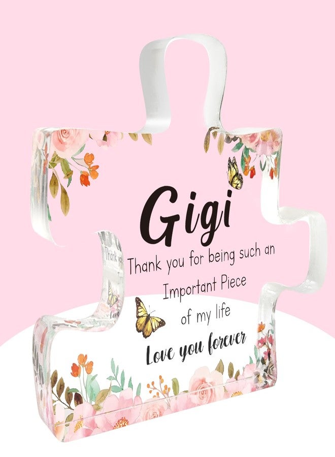 Lamyba Gigi Gifts, Gigi Gifts for Grandma for Christmas/Thanksgiving Day/Mothers Day, Perfect Presents for Grandmather for Birthday, Valentines Day, Gigi Engraved Acrylic Block Puzzle Piece - Image 1