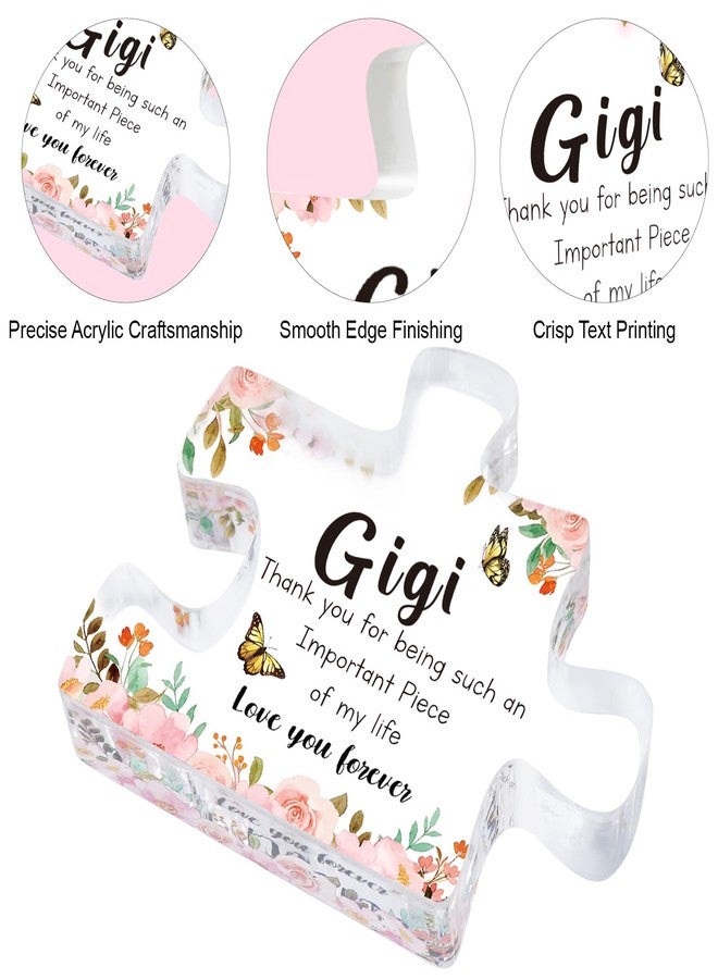 Lamyba Gigi Gifts, Gigi Gifts for Grandma for Christmas/Thanksgiving Day/Mothers Day, Perfect Presents for Grandmather for Birthday, Valentines Day, Gigi Engraved Acrylic Block Puzzle Piece - Image 3
