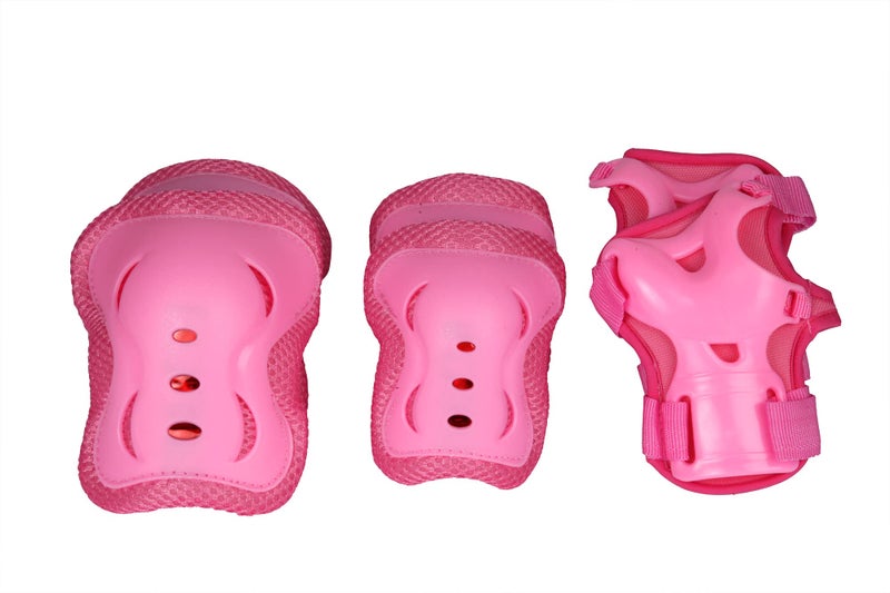 AIRAVAT Skating Guard, Cycling Protection Set, Protective Skating Guard Kit, Multi Sport Gear with 1 Pair Knee Support, Elbow Support, Palm Support (Medium - 7 Year to 12 Year, Pink Color) - Image 1