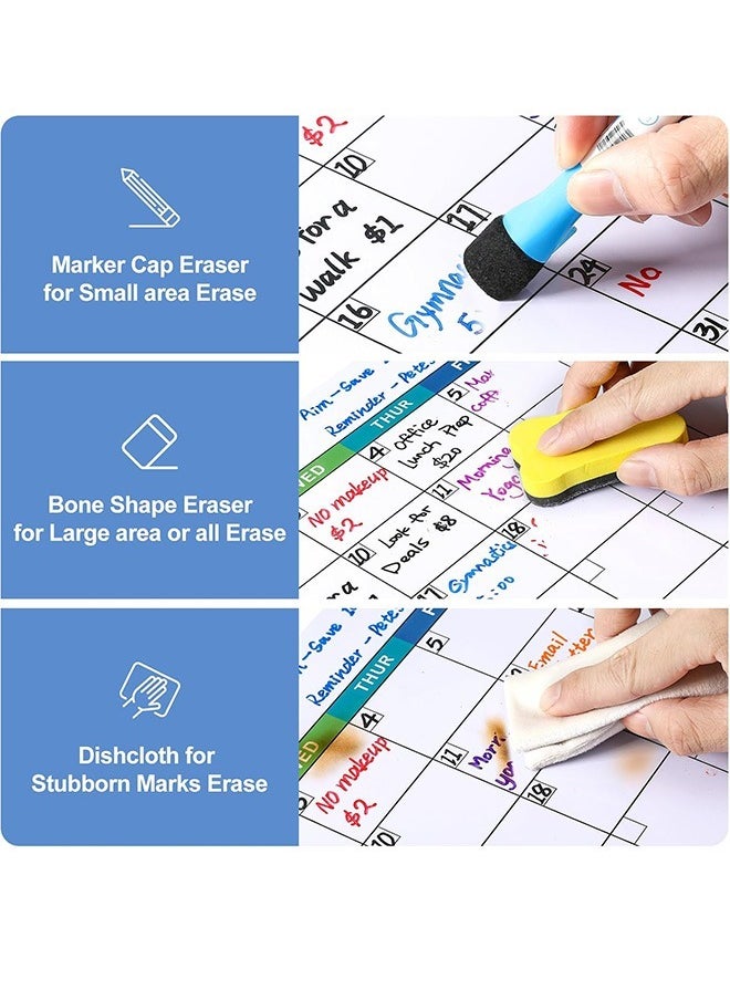 Hihonor - Magnetic Whiteboard Weekly Calendar Planner Board Set-Including Grocery Shopping List Magnetic Markers and Whiteboard Eraser-Dry Erase-Stain for Kitchen or Office - Image 1