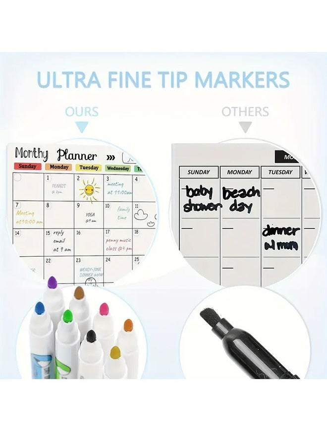 Hihonor - Magnetic Whiteboard Weekly Calendar Planner Board Set-Including Grocery Shopping List Magnetic Markers and Whiteboard Eraser-Dry Erase-Stain for Kitchen or Office - Image 1