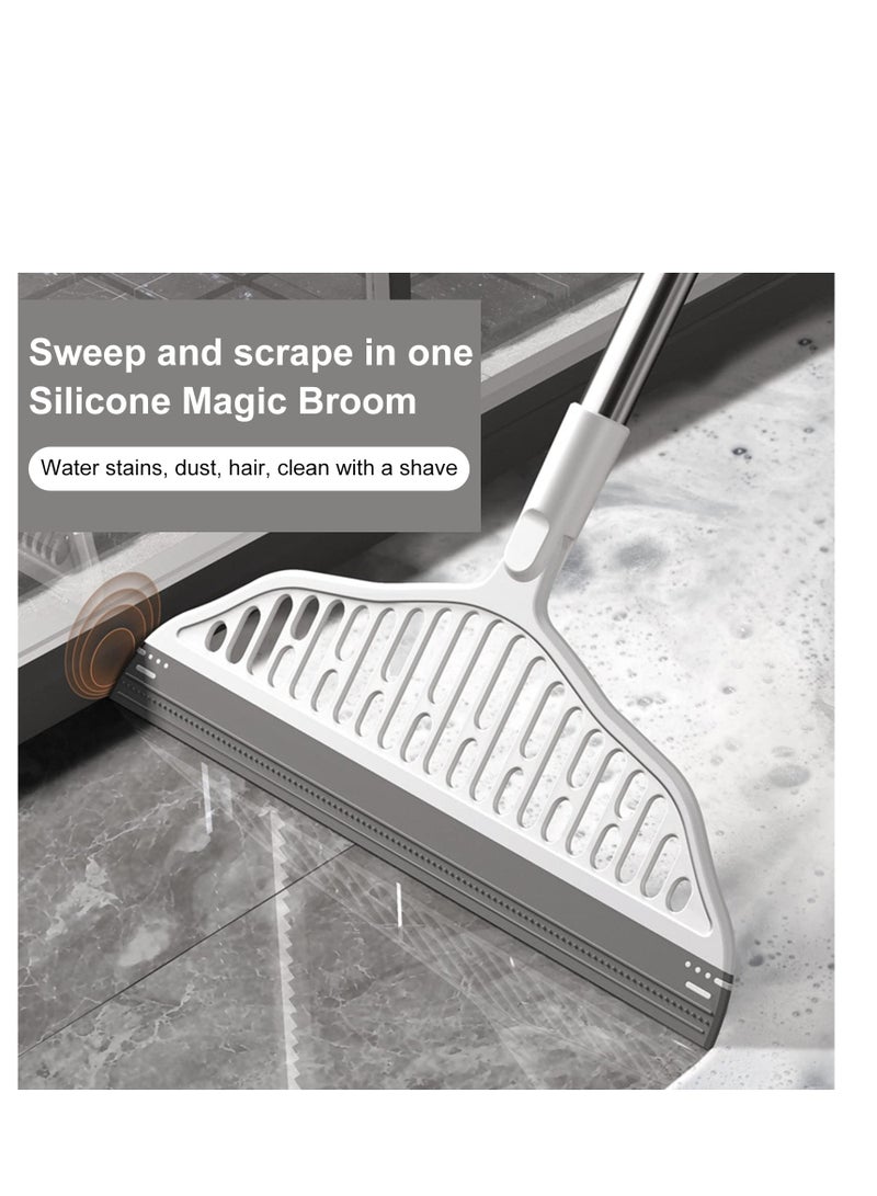 Excefore Magic Broom, Water Scraper, Window Squeegee, Multifunctional Silicone Sweeping Brush, Djustable Water Squeegee Broom Remove Dirt and Hair, for Cleaning Garage Courtyard Bathroom Shower Glass Window - Image 4