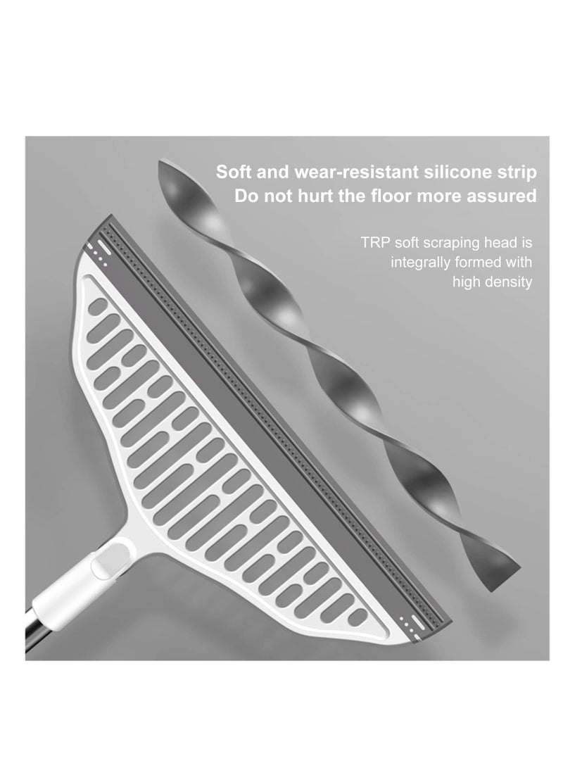 Excefore Magic Broom, Water Scraper, Window Squeegee, Multifunctional Silicone Sweeping Brush, Djustable Water Squeegee Broom Remove Dirt and Hair, for Cleaning Garage Courtyard Bathroom Shower Glass Window - Image 2