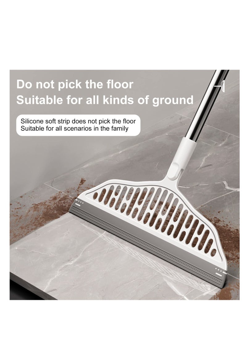 Excefore Magic Broom, Water Scraper, Window Squeegee, Multifunctional Silicone Sweeping Brush, Djustable Water Squeegee Broom Remove Dirt and Hair, for Cleaning Garage Courtyard Bathroom Shower Glass Window - Image 5