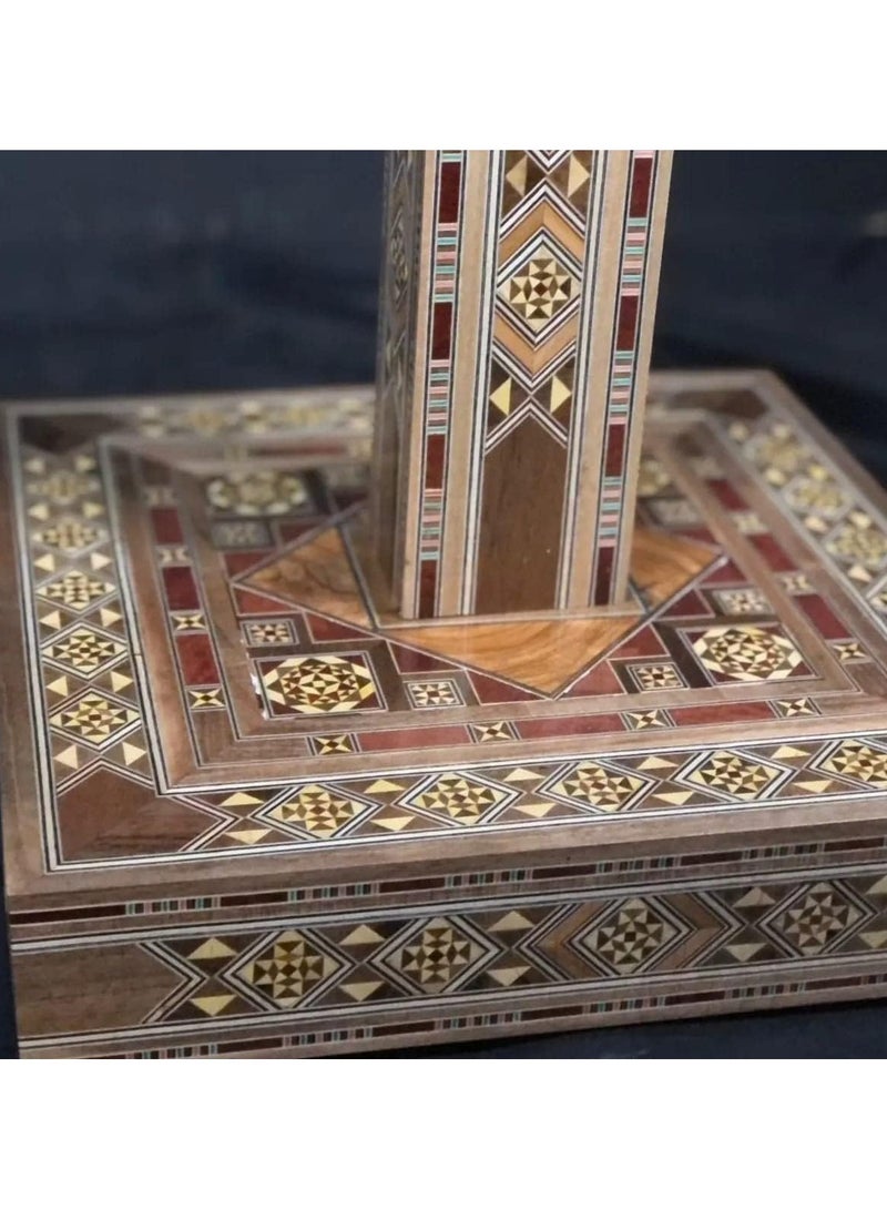 Decorated Quran Stand with Traditional Damascus Mosaic Patterns small size - Image 2