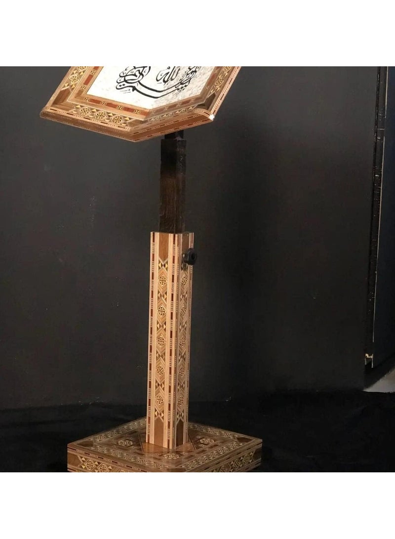 Decorated Quran Stand with Traditional Damascus Mosaic Patterns small size - Image 3