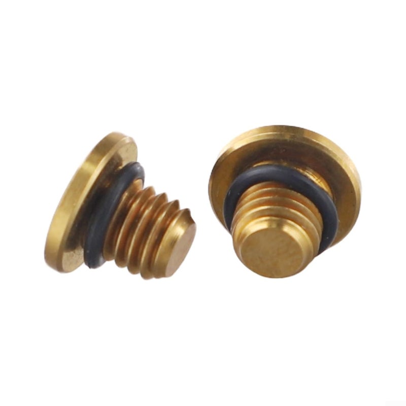 2 قطعة برغي تفريغ فرامل الدراجة M5x5mm مع حلقة O لاستبدال رافعة الفرامل المتكاملة باللون الأصفر - Image 4