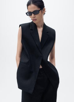 MANGO Linen Suit Waistcoat  - Image 1