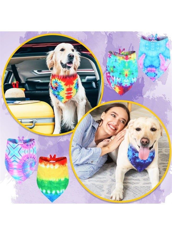 Weewooday 20 Pcs Dog Bandanas Bulk Washable Triangle Bibs Dog Scarf Dog Kerchief Puppy Neckerchief for Small Medium Large Dogs Cats Girl Boy Costume (Tie Dye, XL Size)  - Image 4