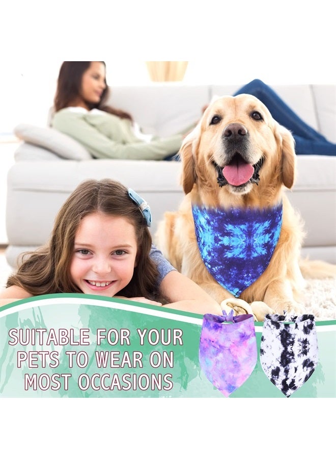 Weewooday 20 Pcs Dog Bandanas Bulk Washable Triangle Bibs Dog Scarf Dog Kerchief Puppy Neckerchief for Small Medium Large Dogs Cats Girl Boy Costume (Tie Dye, XL Size)  - Image 5