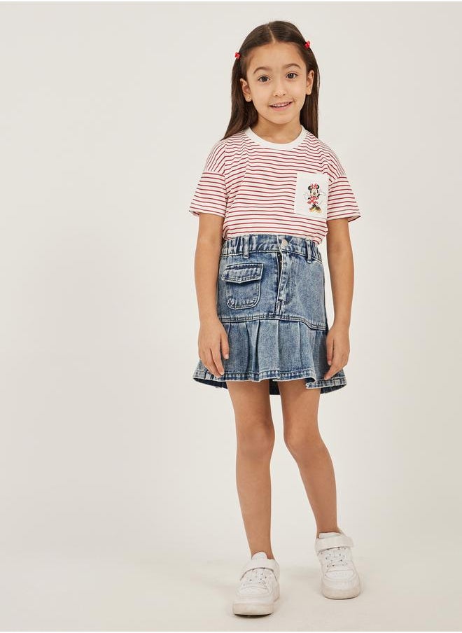 Styli Striped Minnie Mouse Pocket Detail T-Shirt  - Image 2
