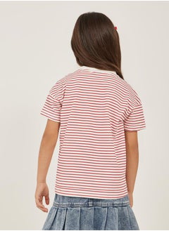 Styli Striped Minnie Mouse Pocket Detail T-Shirt  - Image 4