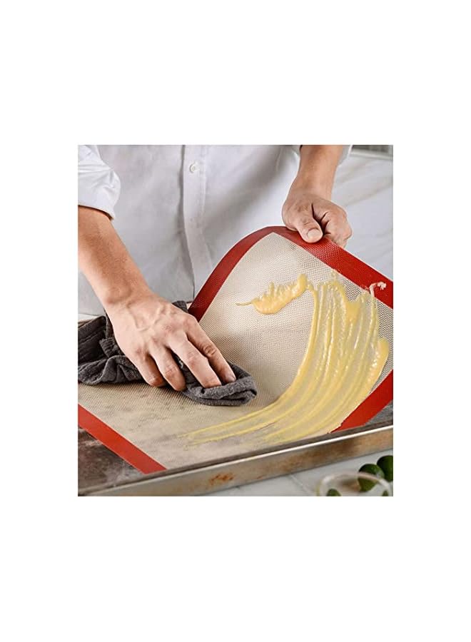 Raxoom 2 Pack Silicone Baking Mat, Non Stick Heat Resistant Premium Baking Mat for Cookies, Pizzas, Pretzels, Macaron and More, Reusable Baking Sheet Mat (Style A) - Image 3