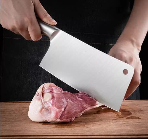 Eletree 1 PCMultipurpose Premium Stainless Steel Meat Cleaver Butcher Chopper Knife Heavy Duty Blade Used for Cutting Chopping Vegetable Fruit for HomeKnife cc - Image 3