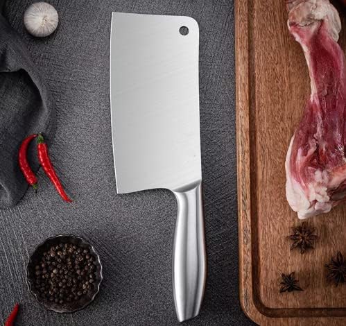 Eletree 1 PCMultipurpose Premium Stainless Steel Meat Cleaver Butcher Chopper Knife Heavy Duty Blade Used for Cutting Chopping Vegetable Fruit for HomeKnife cc - Image 2
