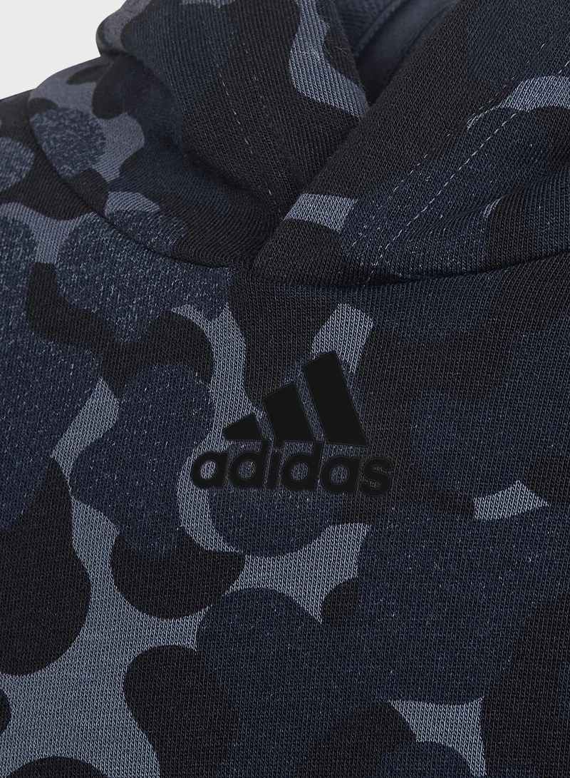 Adidas Youth 3 Stripe Gra Hoodie